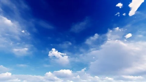 Blue sky day with bright sun shining through Stock Footage