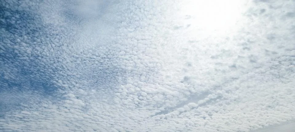 Blue Sky with Delicate Altocumulus Cloud Texture Background Stock Photos