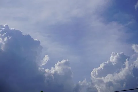 Blue sky with dense white clouds on a sunny day 写真素材
