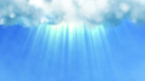 Blue sky with a divine light shining from the clouds 库存影片 61257005