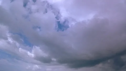 Blue sky, dramatic clouds, time lapse Stock Footage 340128917