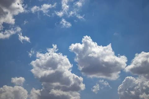 Blue sky with dramatic cumulus cloud Stock Photos
