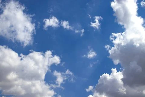 Blue sky with dramatic cumulus cloud Stock Photos