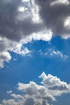Blue sky with dramatic cumulus cloud Stock Photos