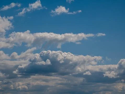Blue Sky with Dramatic Cumulus Clouds Stock Photos