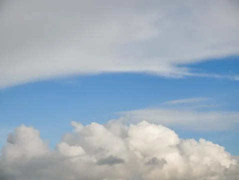 Blue sky with dramatic cumulus clouds Photos