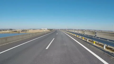 Blue sky driver on the Tokando Highway to Ibaraki. Video stock 61542086