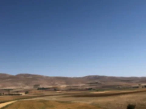 Blue Sky with Fields, Mountains Foto stock
