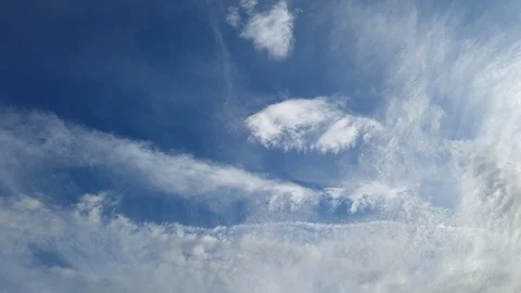 Blue sky with flowing cloud 4K Time-lapse -001 Stock Footage 115590176