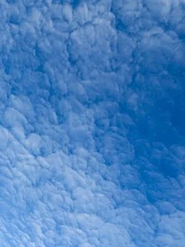 Blue Sky With Fluffy Altocumulus Clouds Stock Photos