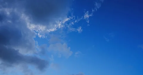 Blue sky fluffy clouds Stock Footage 113526792