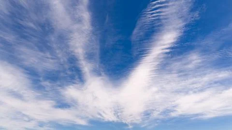 Blue sky with fluffy clouds. Open sky contains white clouds. Sunny sky create Foto stock