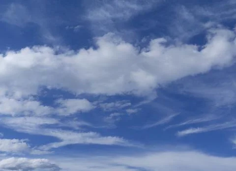Blue Sky Fluffy Clouds Stock Photos
