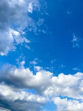 Blue Sky with Fluffy Clouds 写真素材