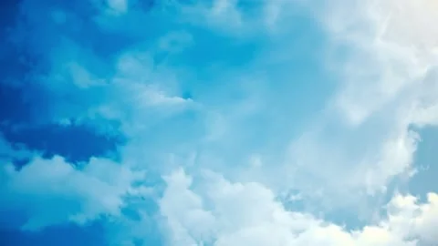 Blue Sky with Fluffy Cloudscape. Stock Footage 306286863