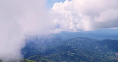 Blue sky fluffy white clouds summer season bright skyline beautiful cloudscape Stock Footage 309505783