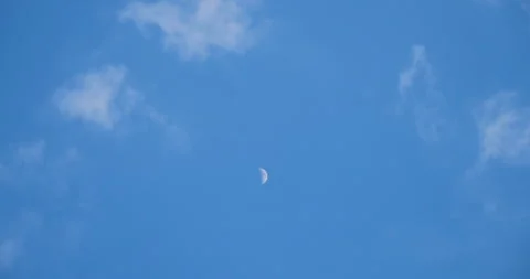 Blue sky fluffy white clouds summer season bright skyline beautiful cloudscape Stock Footage 309505963