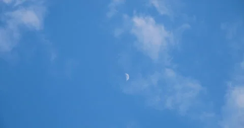 Blue sky fluffy white clouds summer season bright skyline beautiful cloudscape Stock Footage 309505977