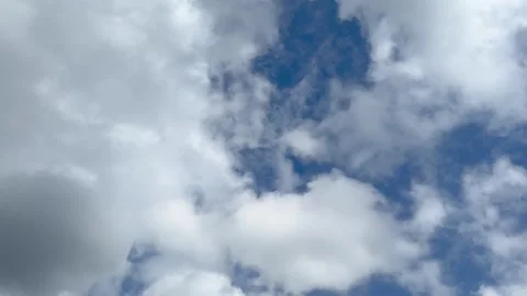 Blue sky with fluffy white gray clouds Stock Footage 244240405
