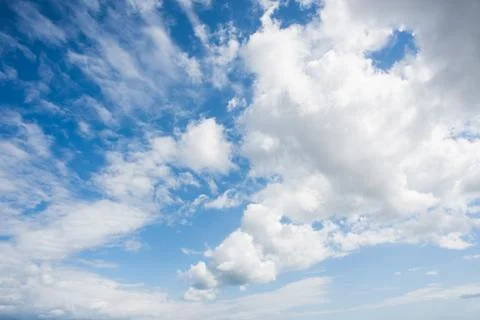 Blue sky full of clouds Stock Photos
