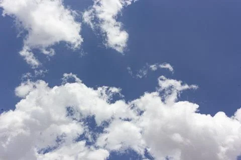 Blue sky full of fluffy clouds in southern of Spain Stock Photos