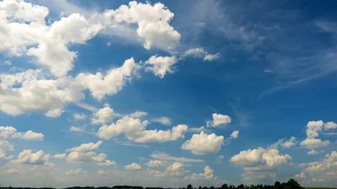 Blue sky full of white clouds Stock Footage 91124084