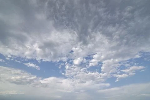 Blue sky full of white clouds, Sunny day Stock Photos