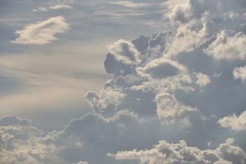 Blue sky full of white clouds, storm day Stock Photos