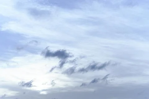Blue sky full of white clouds, sunny day Stock Photos