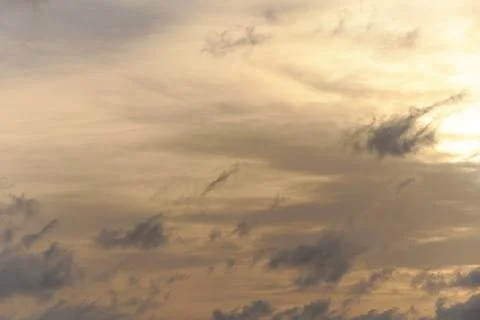 Blue sky full of white clouds, sunny day Stock Photos