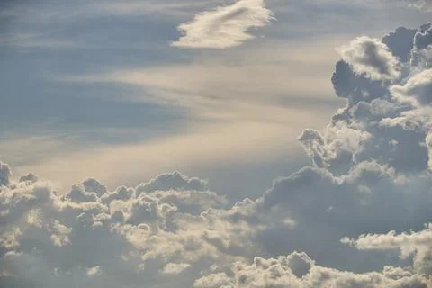Blue sky full of white clouds, storm day Stock Photos