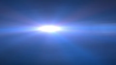 Blue sky glows with radiant sun beams 库存影片 345448591