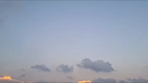 Blue Sky With Golden Sunset Clouds 库存影片 334116833