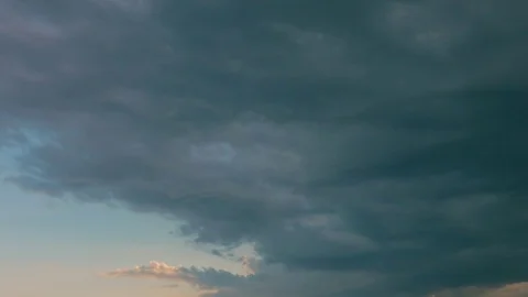 Blue sky with gray black cloud formation, just before the storm Stock Footage 106445768
