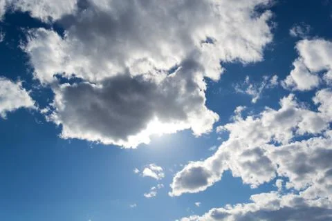 Blue sky with gray clouds Stock Photos