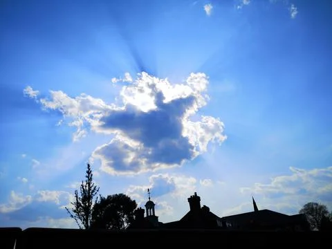 Blue sky with a great cloud formation Stock Photos