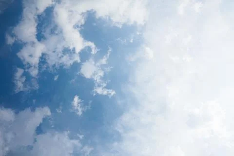 Blue sky with half-clouds, rain is coming. Stock Photos