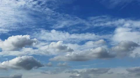 The blue sky has layers of white clouds Video stock 142839511