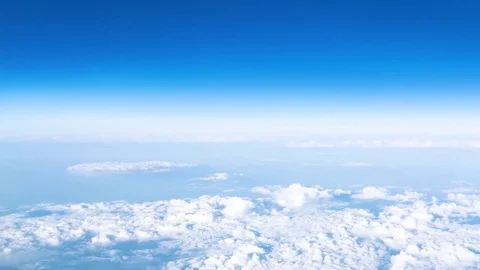 Blue sky high view from airplane clouds shapes 库存影片 75251011