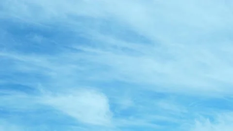 Blue Sky with High White Clouds on a Sunny Summer Day, Time Lapse. Cloudy Skyscr Video stock 219021529