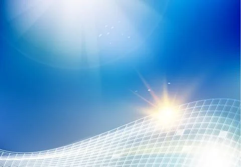 Blue sky illustration for science theme. イラスト素材