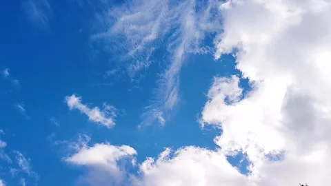 Blue Sky with Large White Clouds Stock Footage 340238787