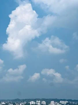 Blue Sky with Large White Clouds Stock Photos