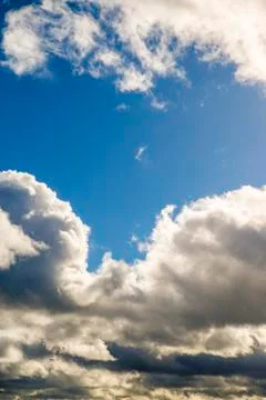 Blue sky with layers of clouds Stock Photos