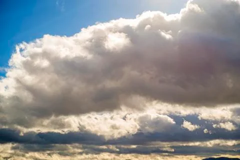 Blue sky with layers of clouds Stock Photos