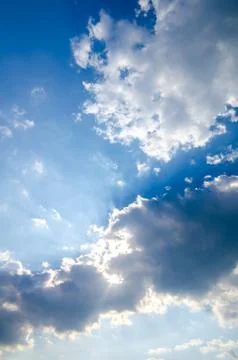 Blue sky with Light from the clouds Foto stock
