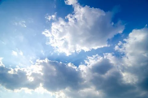 Blue sky with Light from the clouds Foto stock