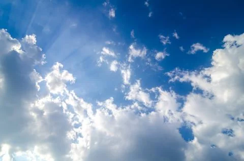 Blue sky with Light from the clouds Foto stock