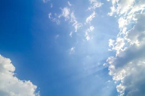 Blue sky with Light from the clouds Foto stock