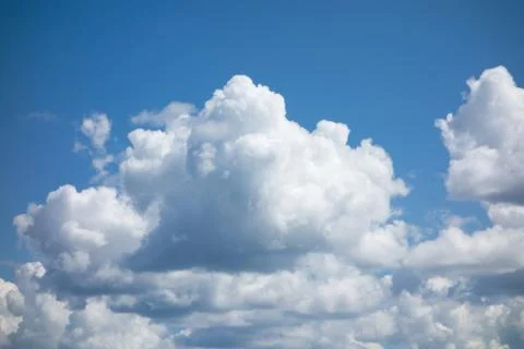 Blue sky with light white clouds Stock Photos